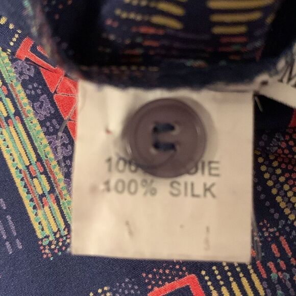 Sandwash Silk Short Sleeve Pocket Multicolored Men’s Shirt Size XXXXL - Picture 6 of 7